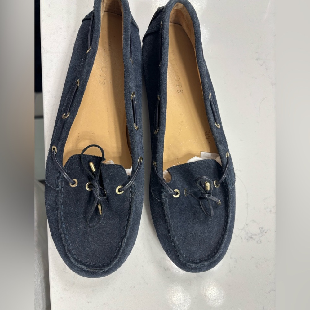 Blue suede flats by Talbots